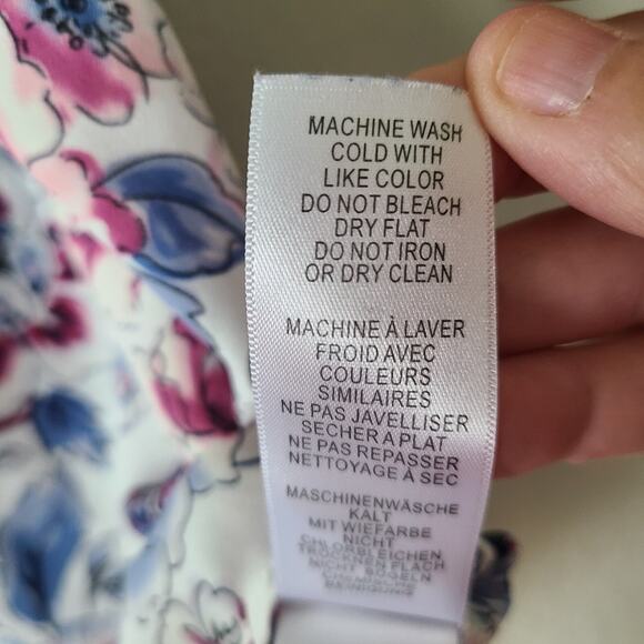 Adrianna Papell Floral Pullover Blouse SZ Small Office Work‎ Career Travel - Picture 6 of 10